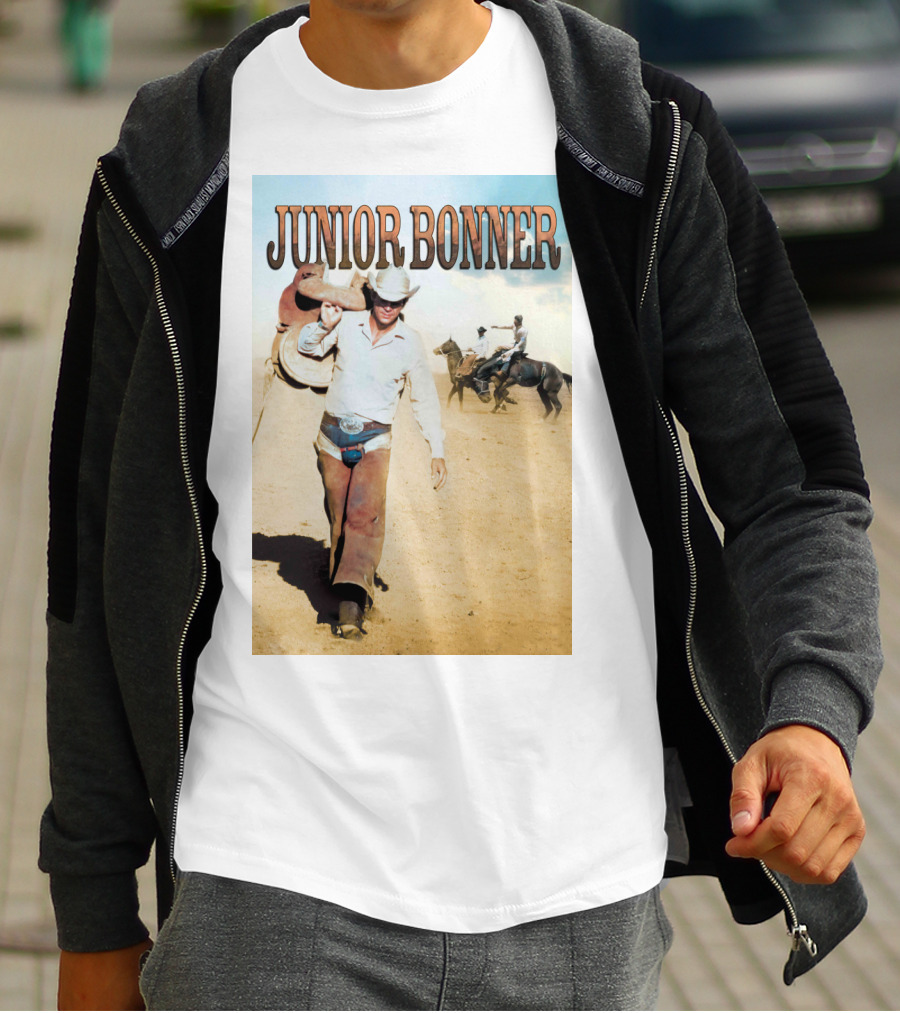 Junior Bonner 1972 Steve McQueen Rodeo Cowboy Scene T-Shirt