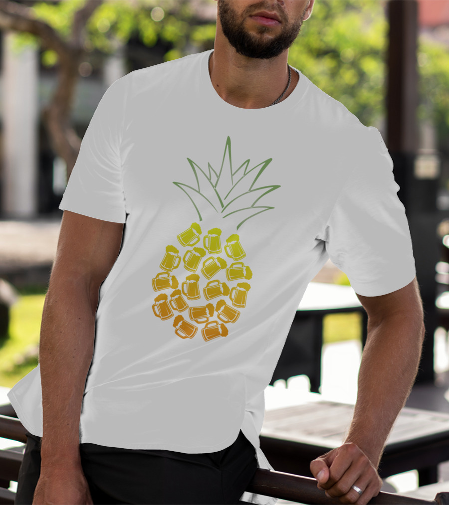 Beer Pineapple Mug Fusion Tropical Beverage Concept T-Shirt