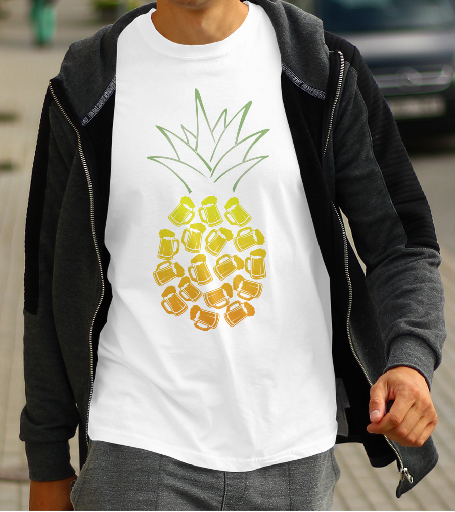 Beer Pineapple Mug Fusion Tropical Beverage Concept T-Shirt