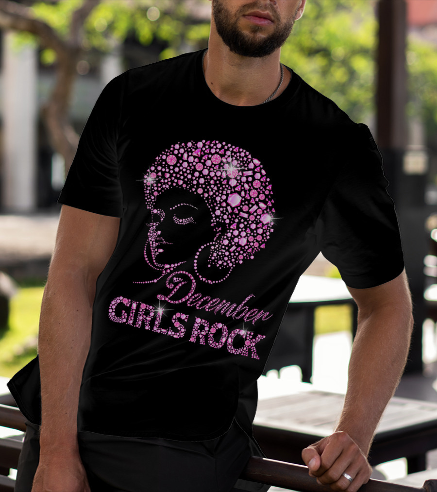 December Girls Rock Pink Rhinestone Afro T-Shirt
