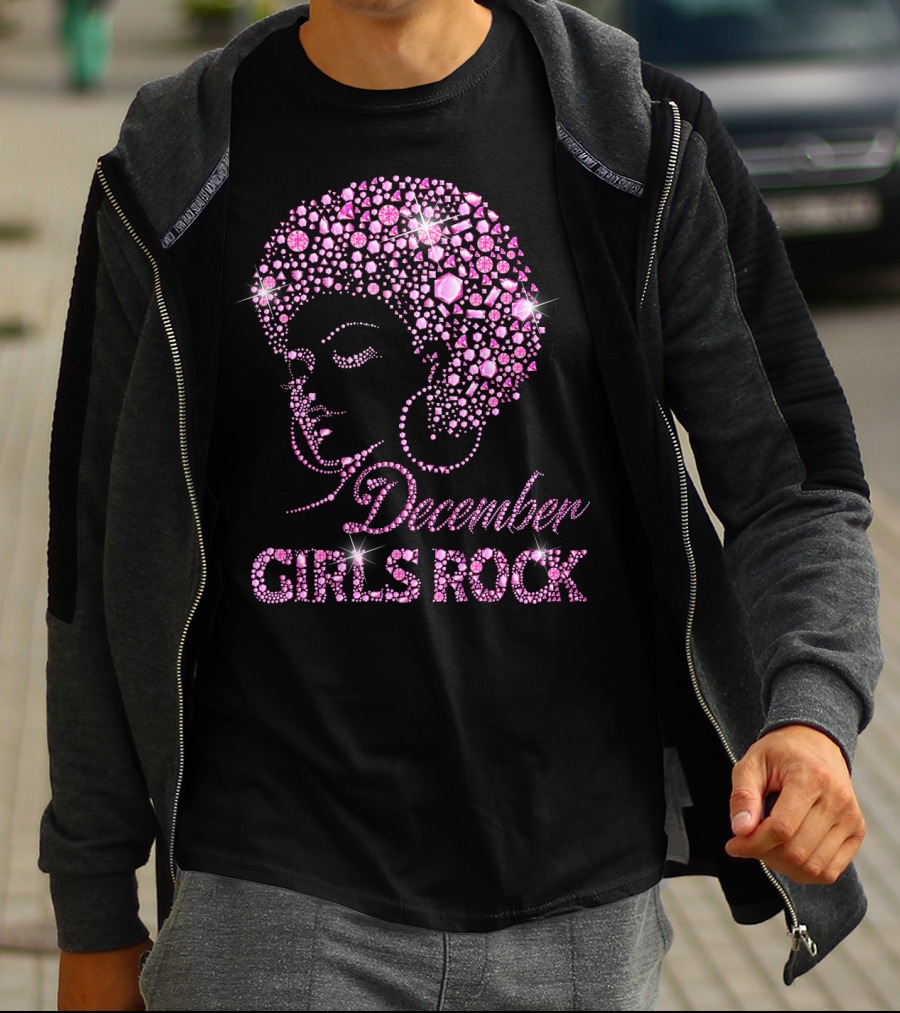 December Girls Rock Pink Rhinestone Afro T-Shirt