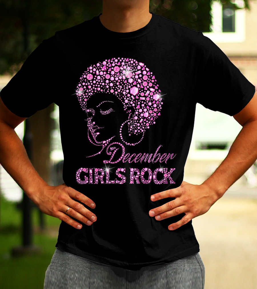December Girls Rock Pink Rhinestone Afro T-Shirt
