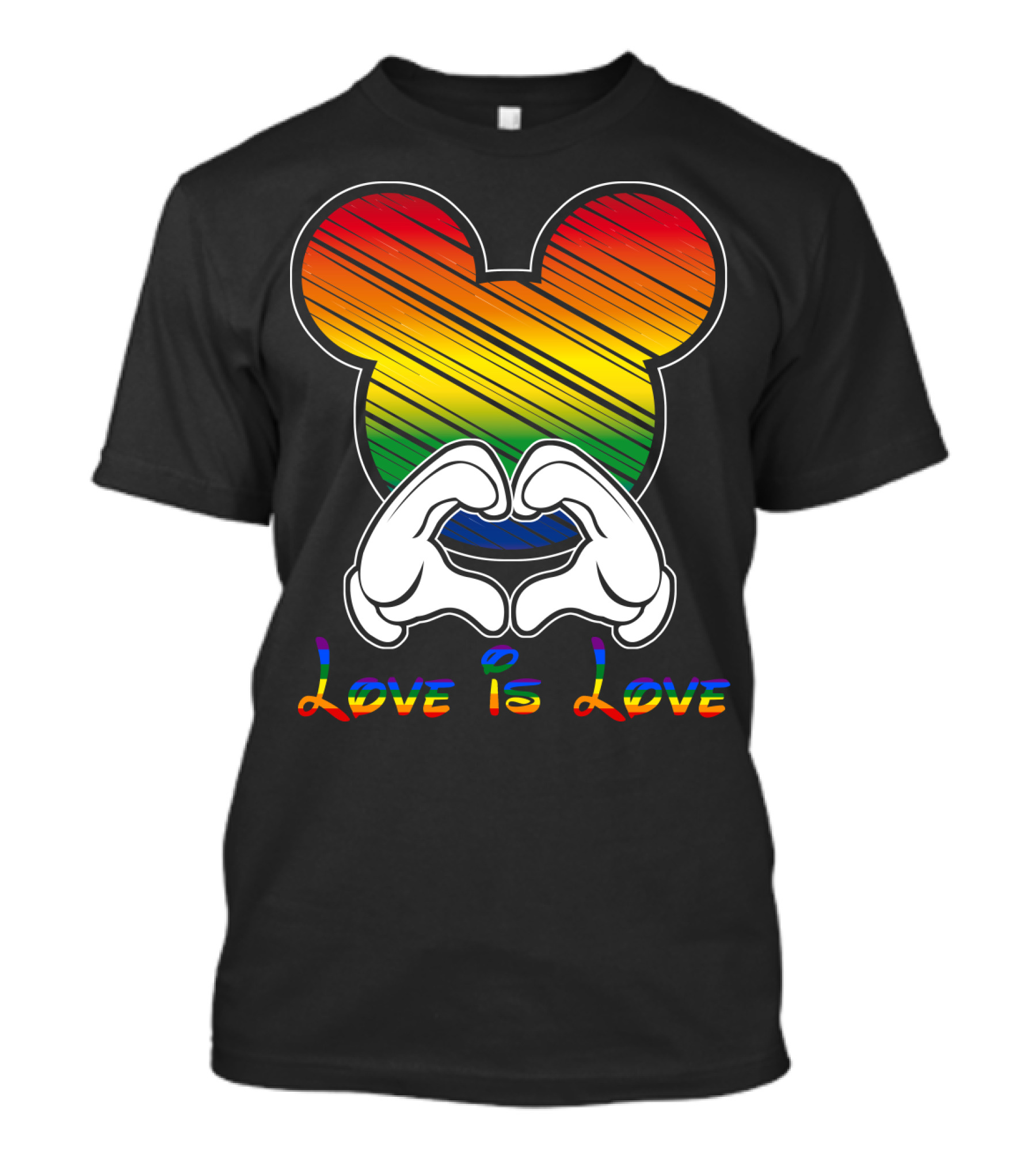 Love Is Love Rainbow Mickey Heart Hands T-Shirt