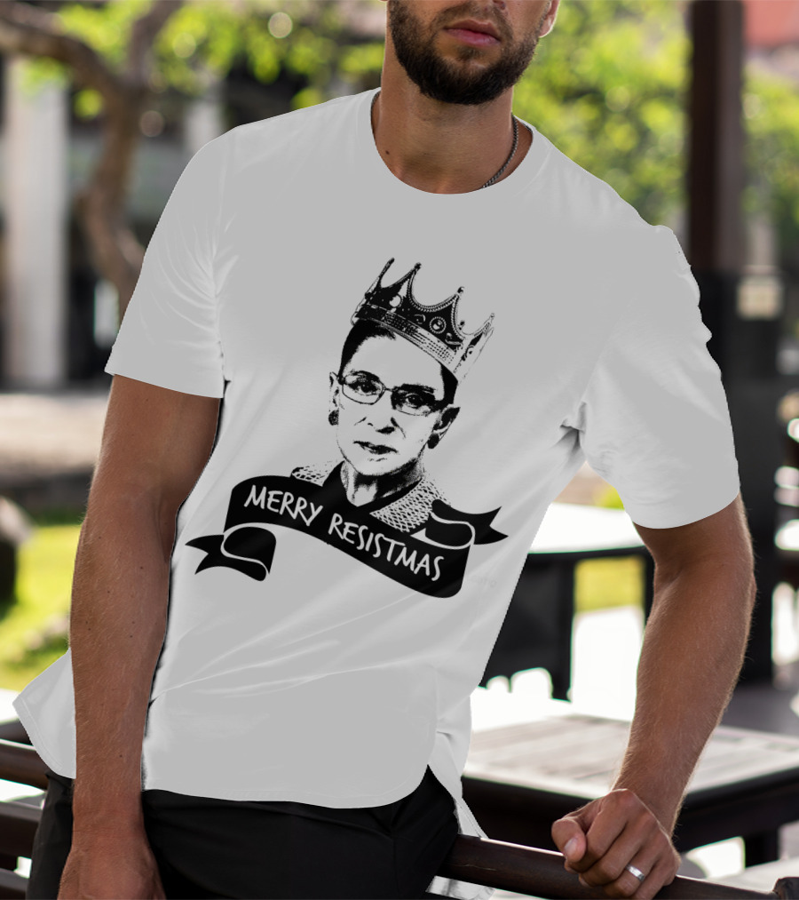 Merry Resistmas RBG Ruth Bader Ginsburg Crown T-Shirt