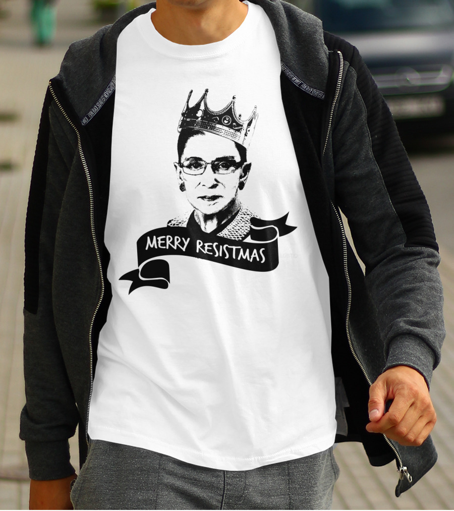 Merry Resistmas RBG Ruth Bader Ginsburg Crown T-Shirt
