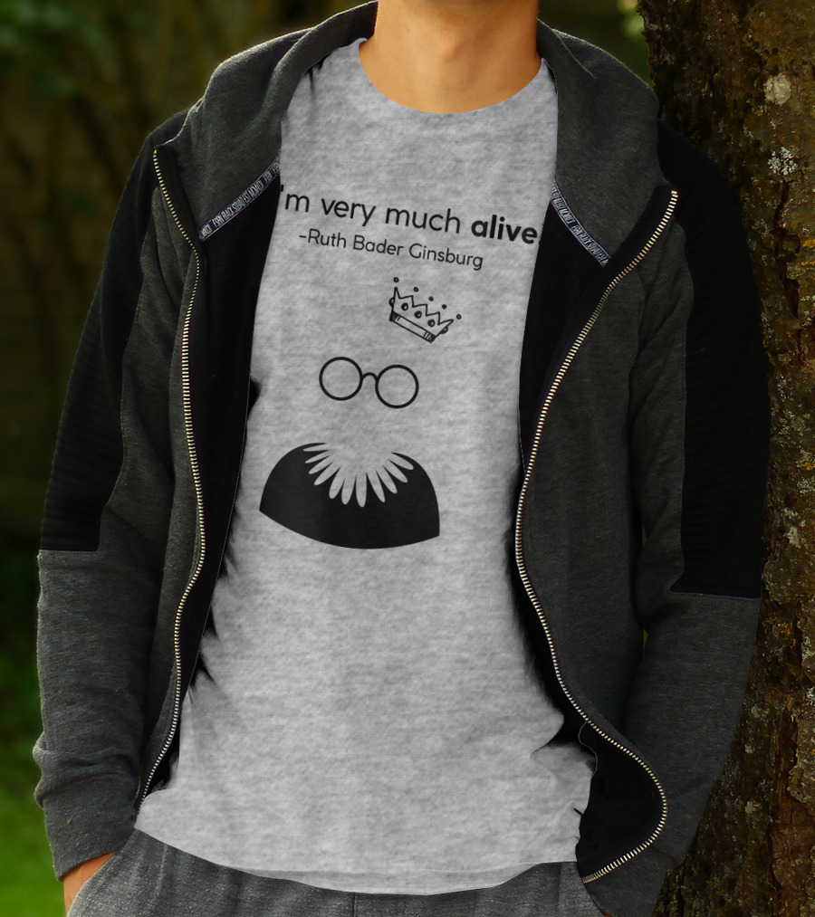 I'm Very Much Alive Ruth Bader Ginsburg Glasses Collar Crown T-Shirt