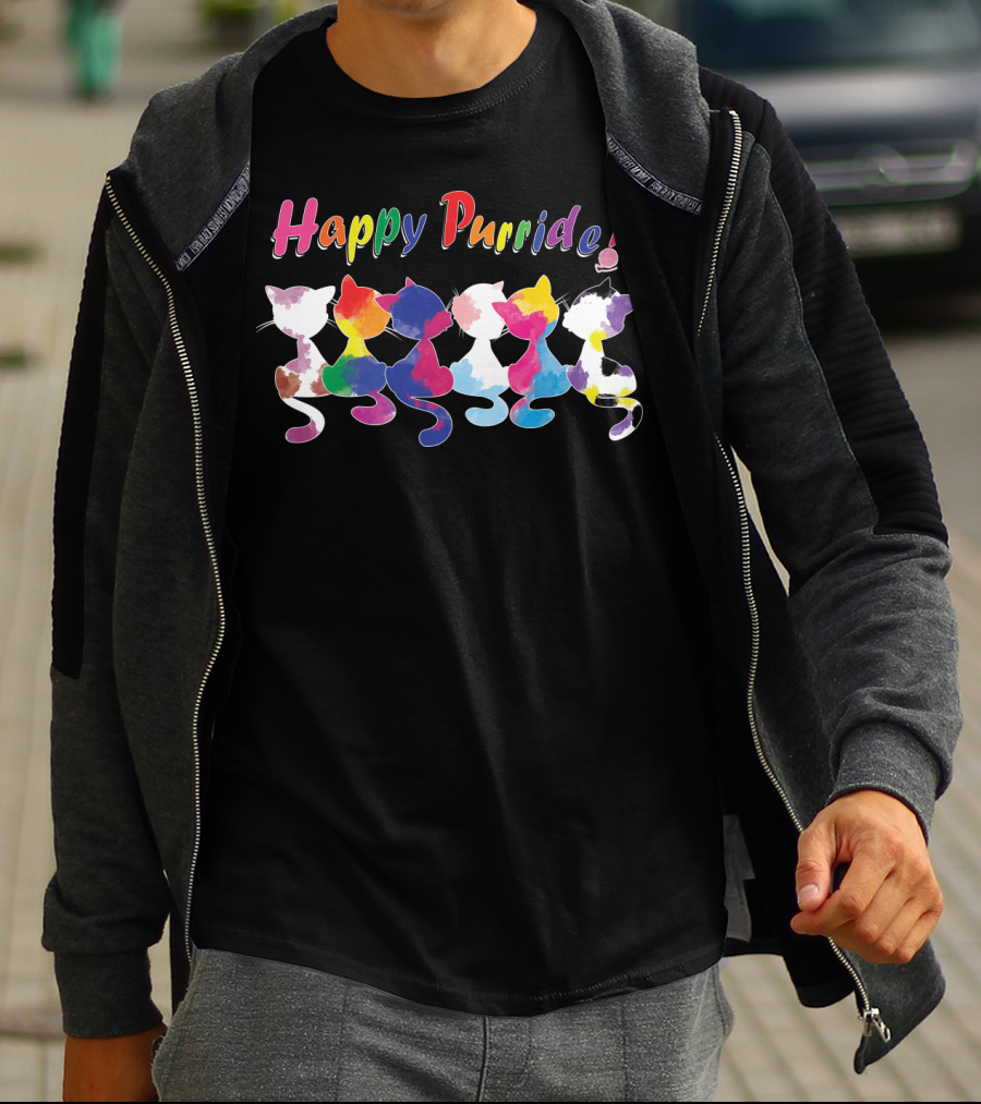 Happy Purride Rainbow Cats T-Shirt