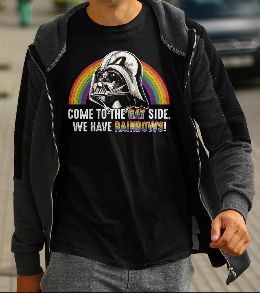Come To The Gay Side We Have Rainbows Darth Vader Rainbow T-Shirt