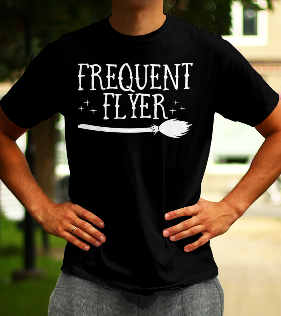 Frequent Flyer Broomstick Magic Stars T-Shirt