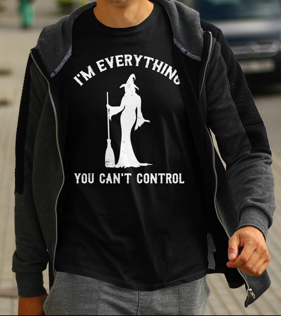 I'm Everything You Can't Control Witch Silhouette Broomstick T-Shirt