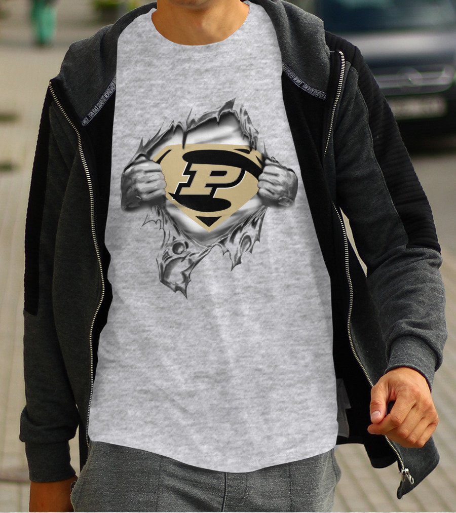 Purdue University Super P Superman Shield T-Shirt