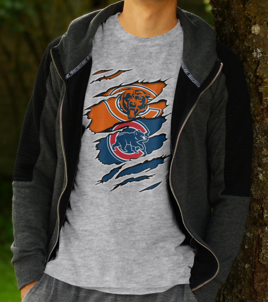 Chicago Bears Cubs Logo Mashup T-Shirt