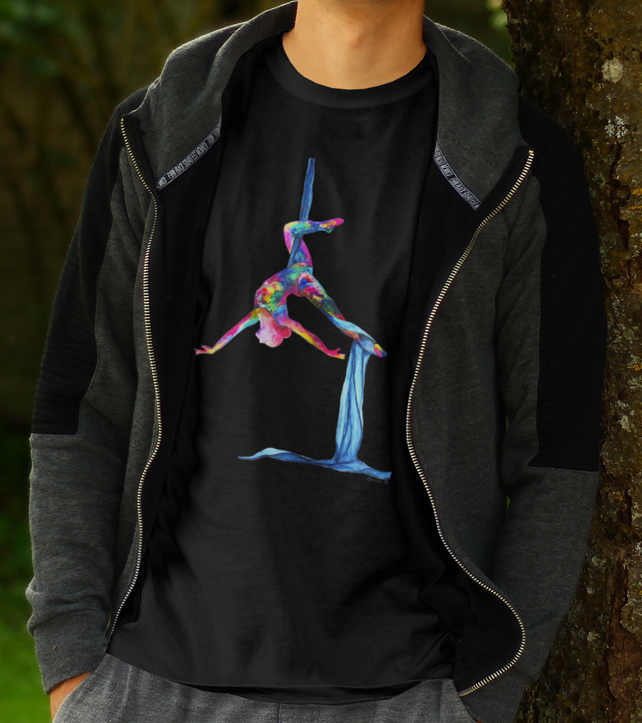 Aerial Silk Yoga Colorful Performance T-Shirt