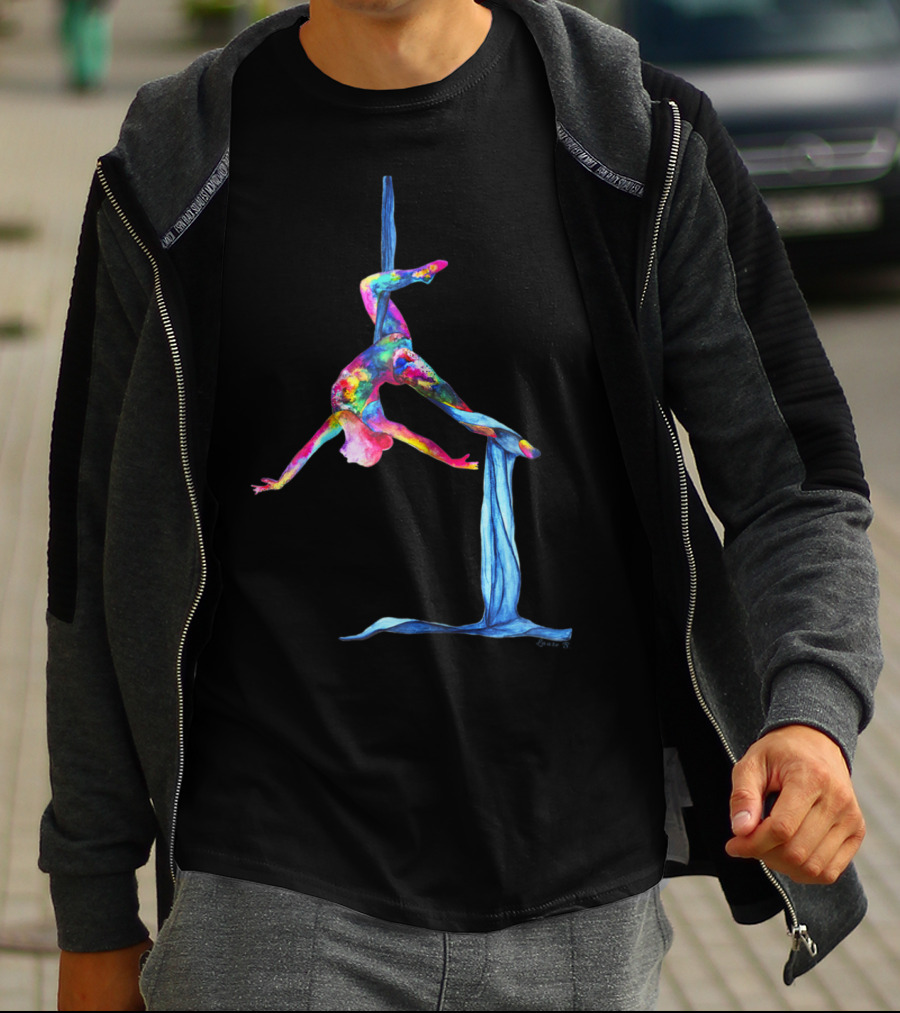 Aerial Silk Yoga Colorful Performance T-Shirt