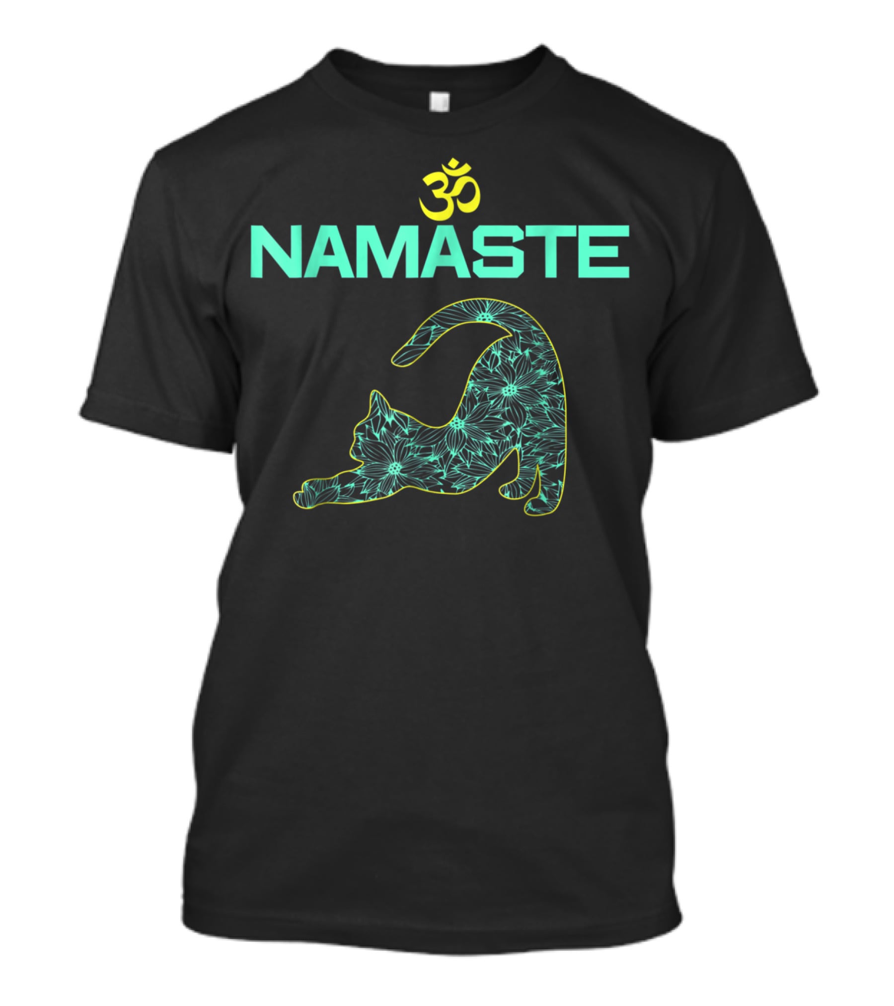 Om Namaste Cat Yoga Ying Yang Balance T-Shirt