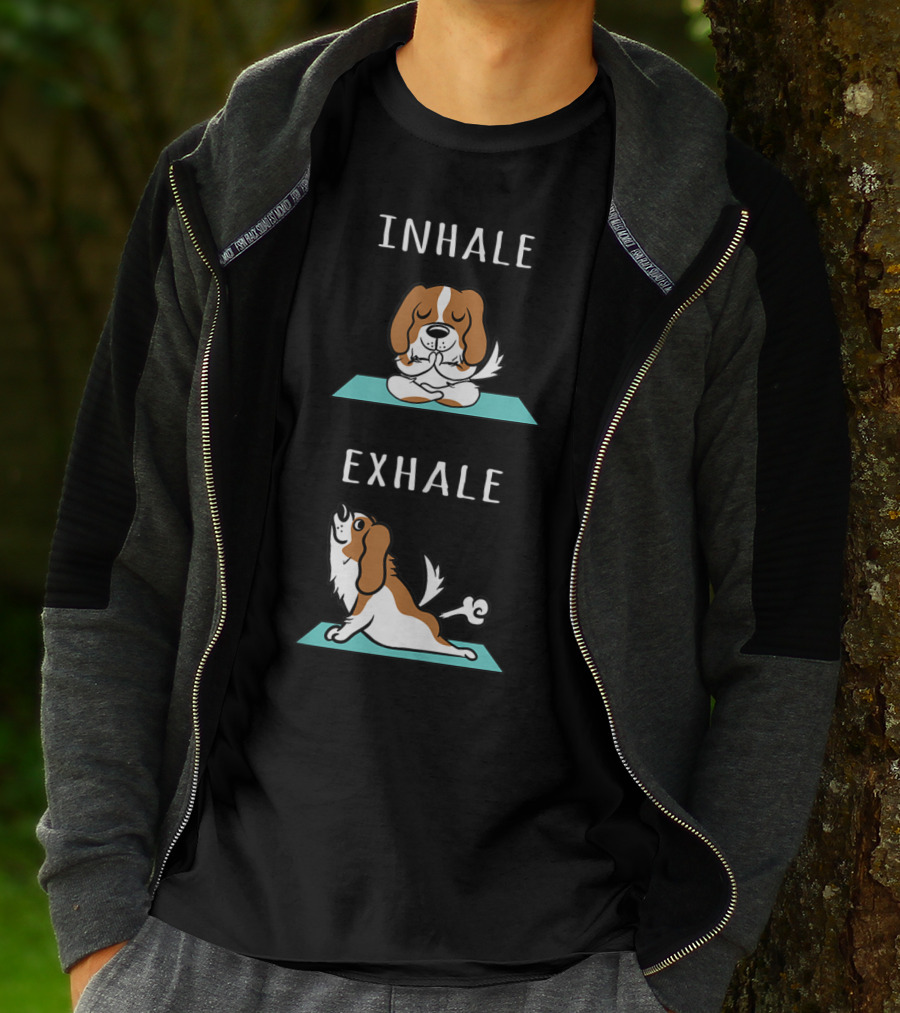Cavalier King Charles Spaniel Yoga Inhale Exhale T-Shirt