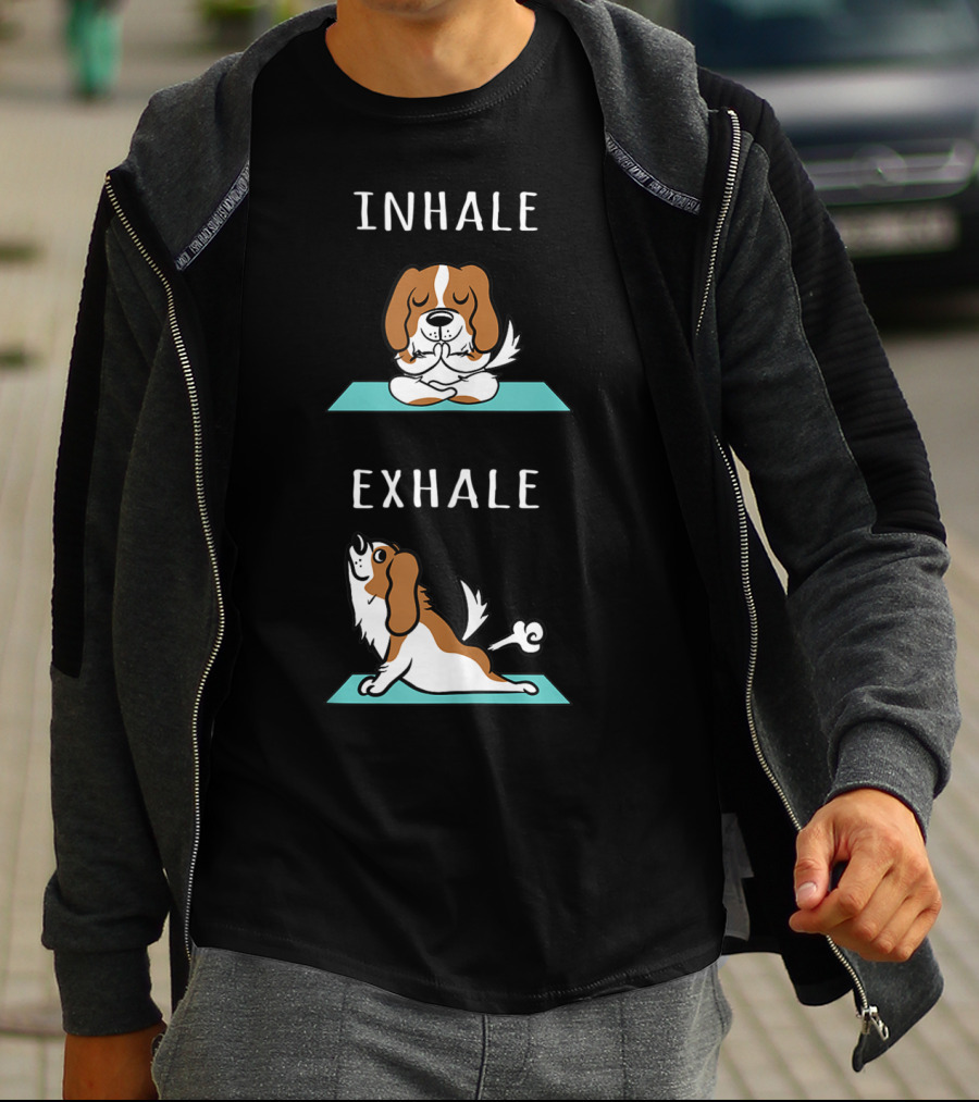 Cavalier King Charles Spaniel Yoga Inhale Exhale T-Shirt