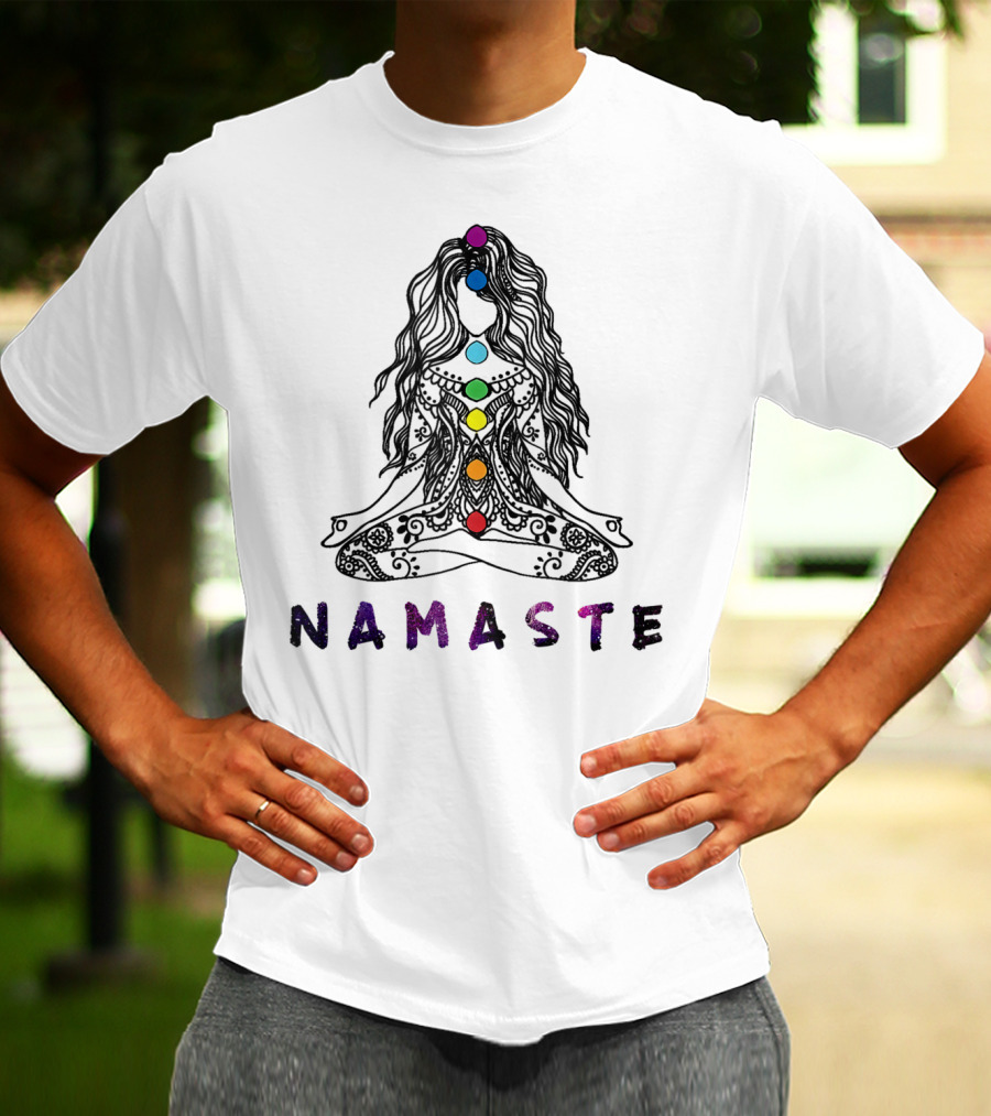 Namaste Chakra Meditation Yoga Pose Spiritual Energy T-Shirt