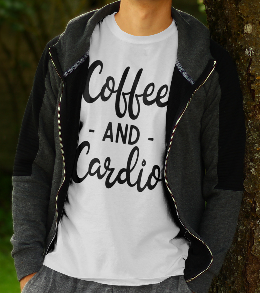 Coffee And Cardio Gym Yoga Workout Fitness Motivation T-Shirt