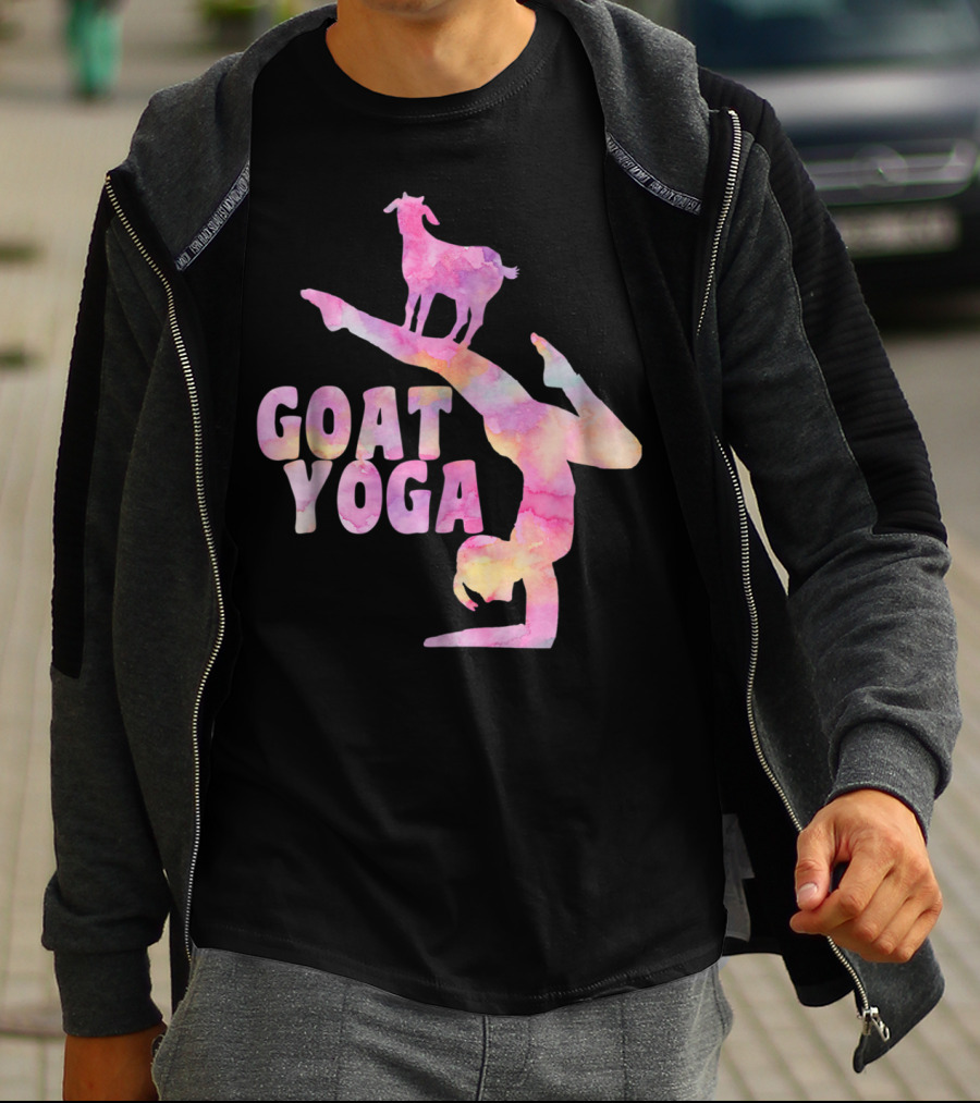 GOAT YOGA Yoga Pose With Cute Goat Watercolor T-Shirt