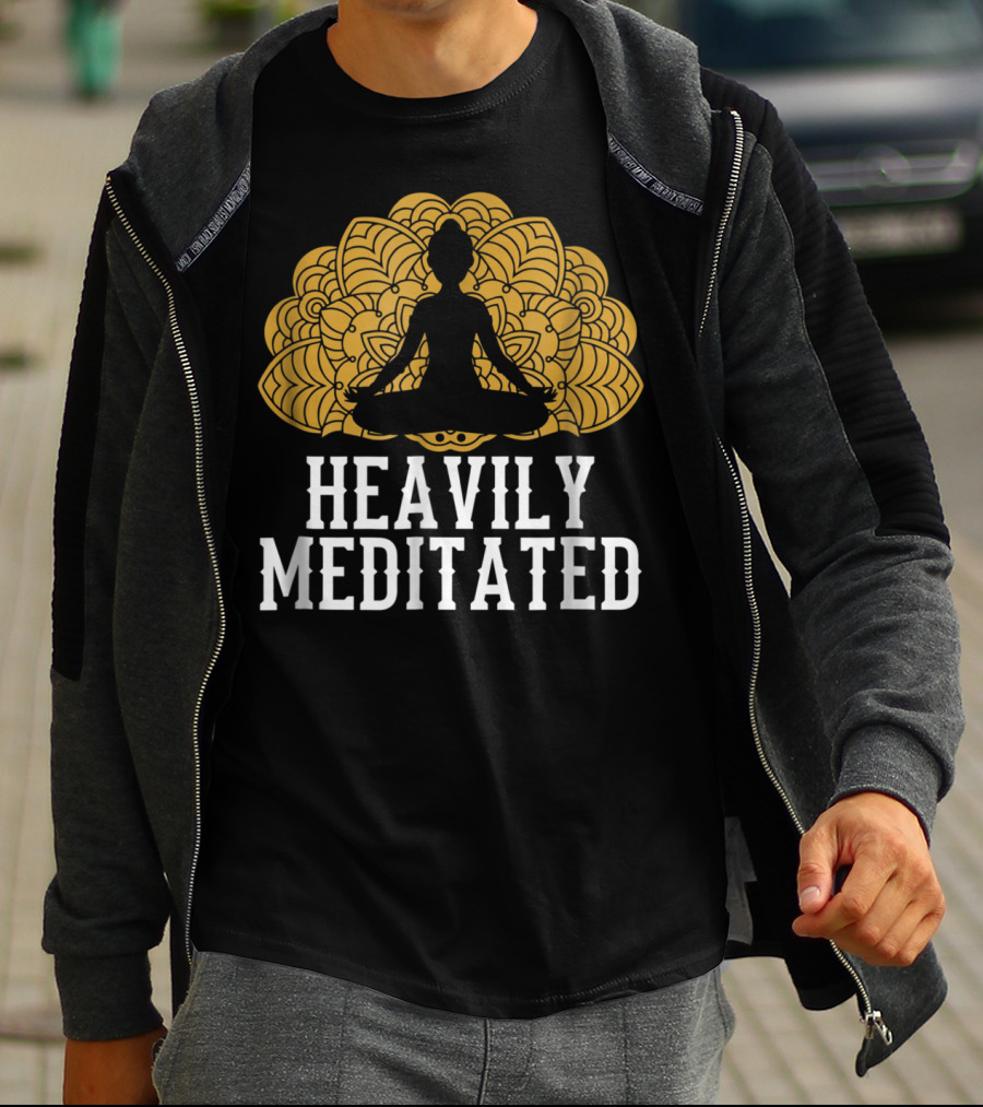Heavily Meditated Funny Yoga With Mandala And Sitting Pose T-Shirt