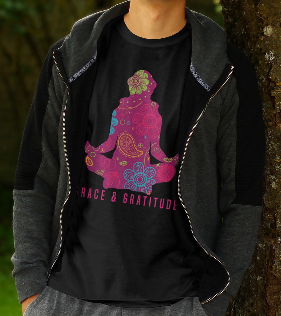 Grace And Gratitude Colorful Meditation T-Shirt