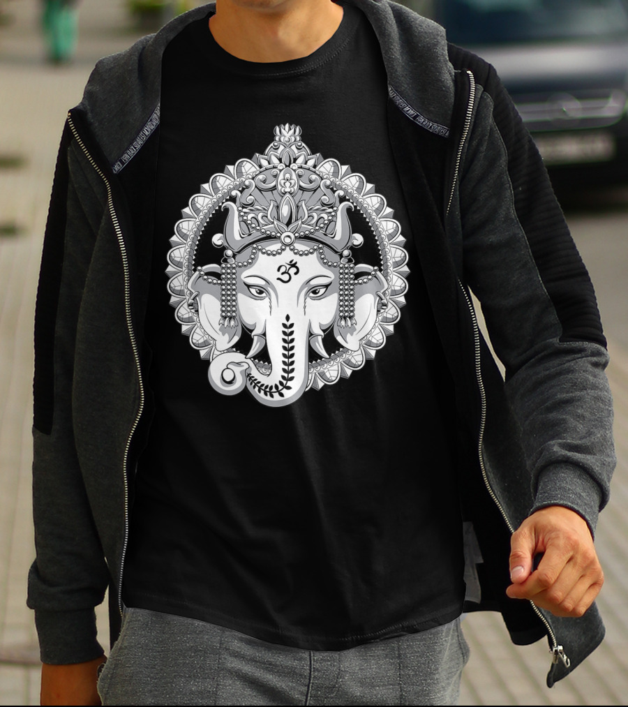 Ganesh Elephant Om Symbol Hindu Yoga Meditation T-Shirt