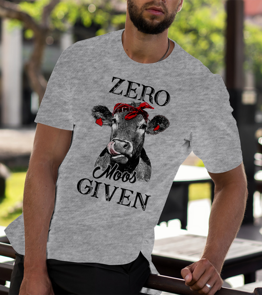 Zero Moos Given Cow Bandana Red Ear Tag T-Shirt