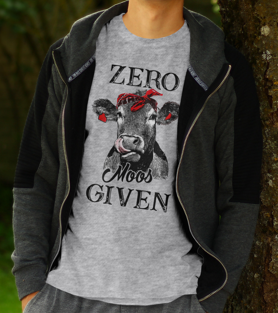Zero Moos Given Cow Bandana Red Ear Tag T-Shirt