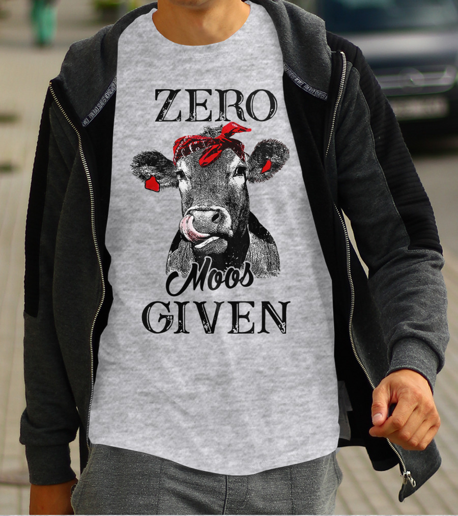 Zero Moos Given Cow Bandana Red Ear Tag T-Shirt
