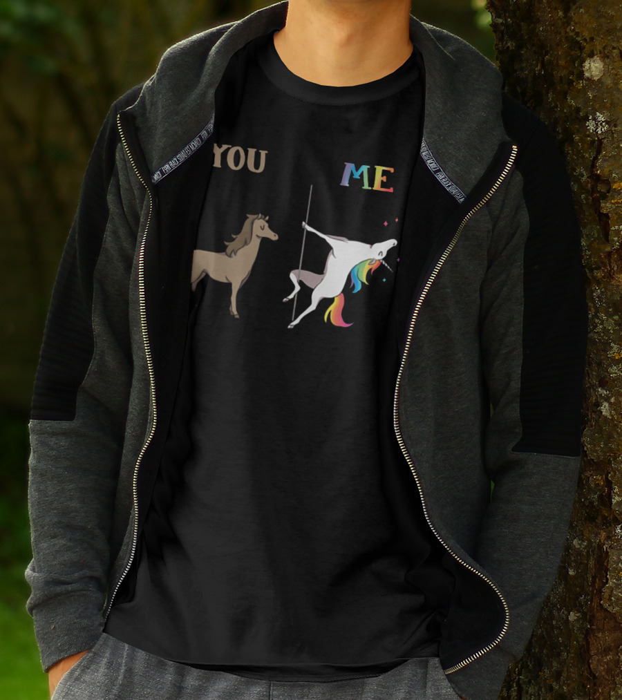 You Me Horse Unicorn Rainbow Pole Dance T-Shirt
