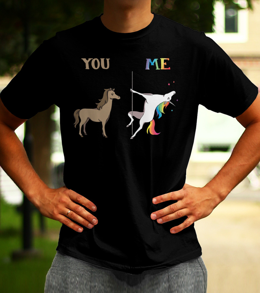 You Me Horse Unicorn Rainbow Pole Dance T-Shirt