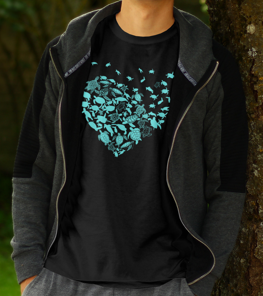 Turtles Heart Shape Ocean Love T-Shirt