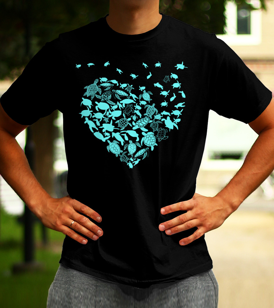 Turtles Heart Shape Ocean Love T-Shirt