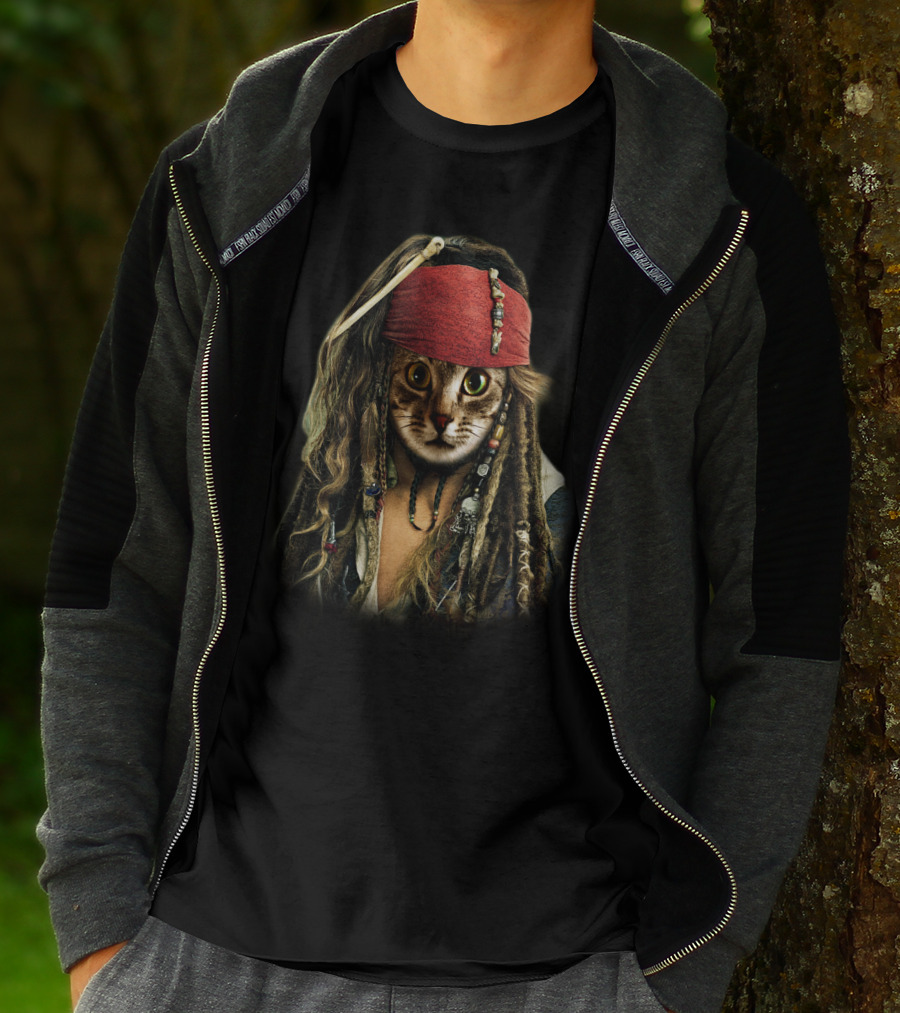 Cat Pirate Captain Feline Buccaneer T-Shirt