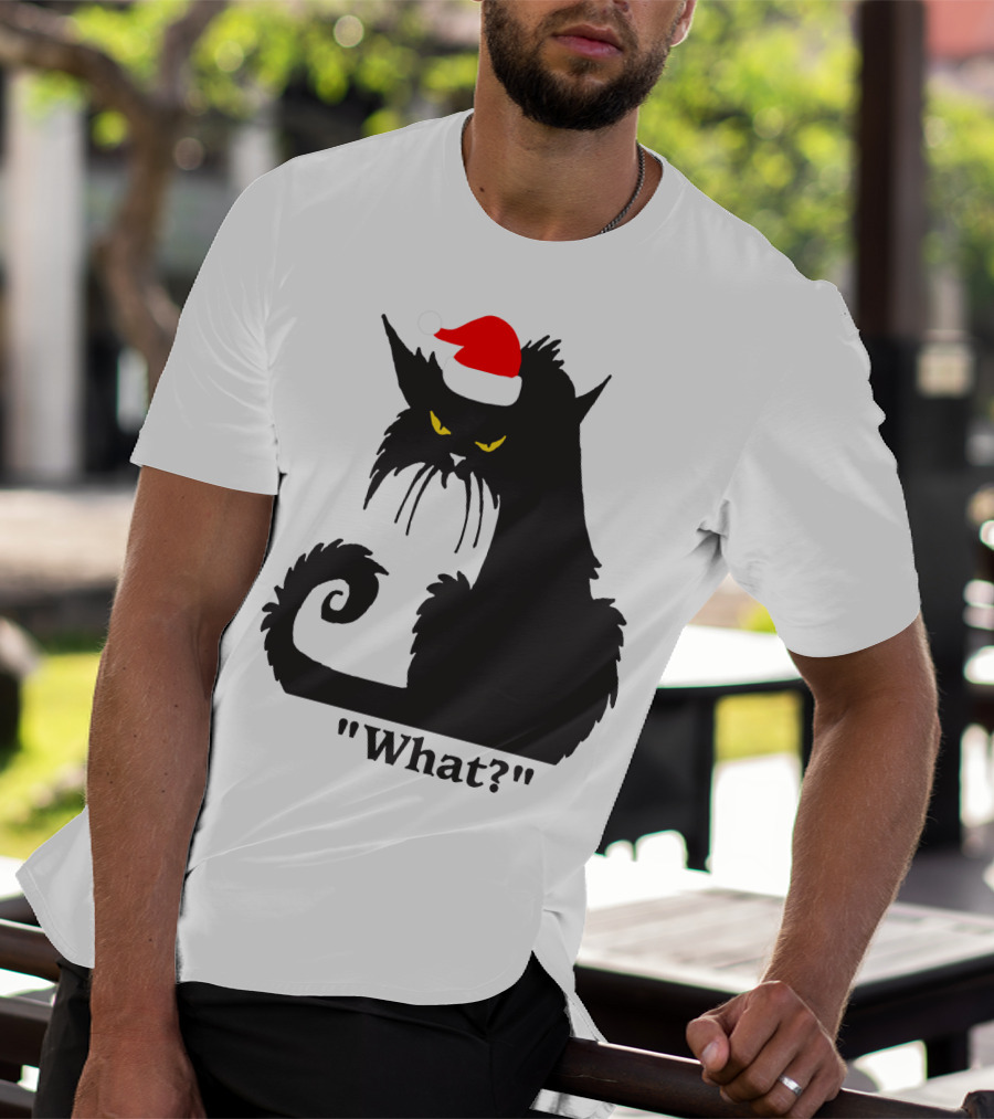 What Cat With Santa Hat T-Shirt