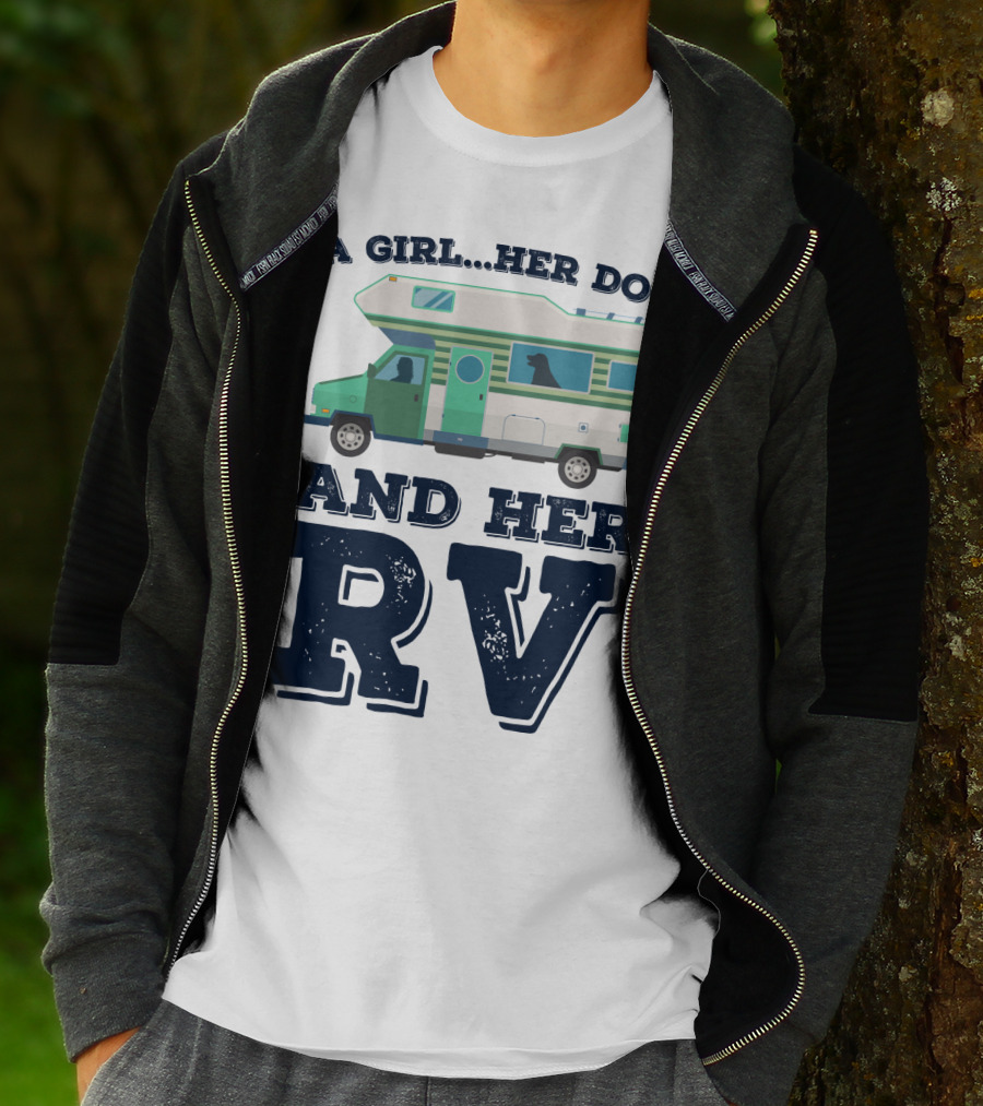 A Girl Her Dog And Her RV Adventure T-Shirt