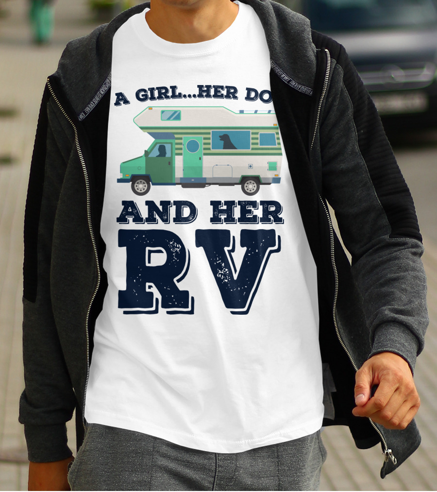 A Girl Her Dog And Her RV Adventure T-Shirt