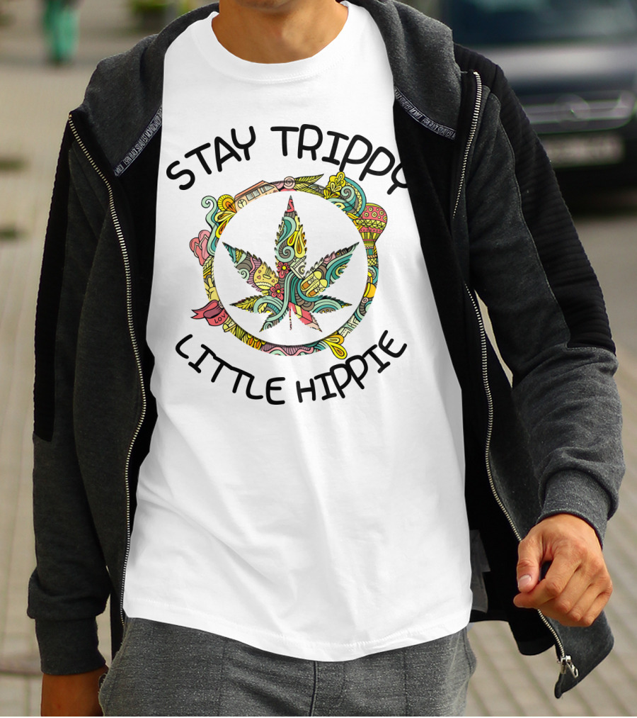 Stay Trippy Little Hippie Psychedelic Leaf T-Shirt