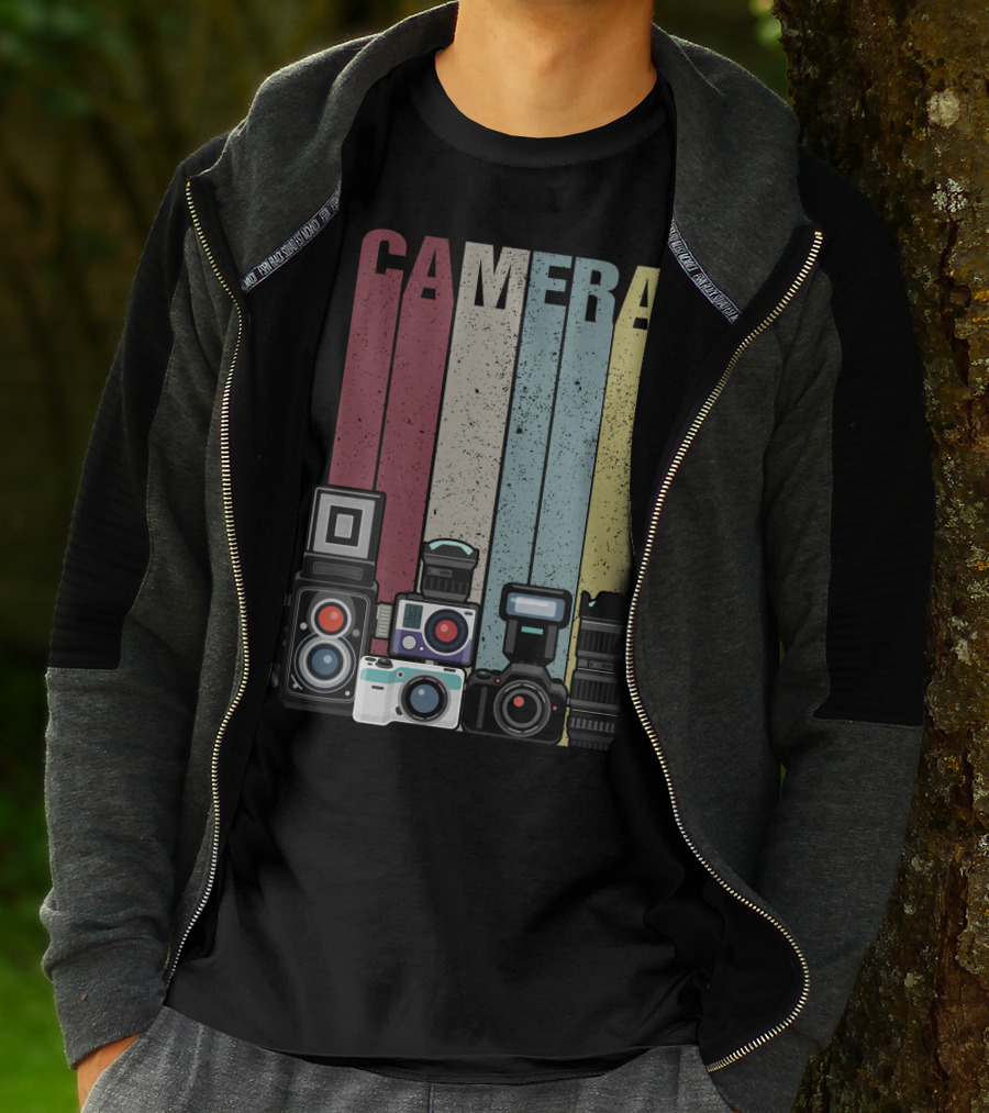Camera Vintage Photography Equipment Retro Style Valentine's Day Gift T-Shirt