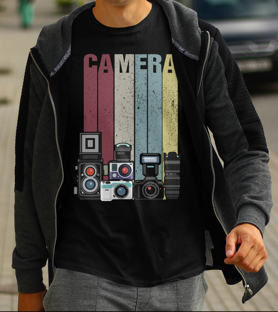 Camera Vintage Photography Equipment Retro Style Valentine's Day Gift T-Shirt