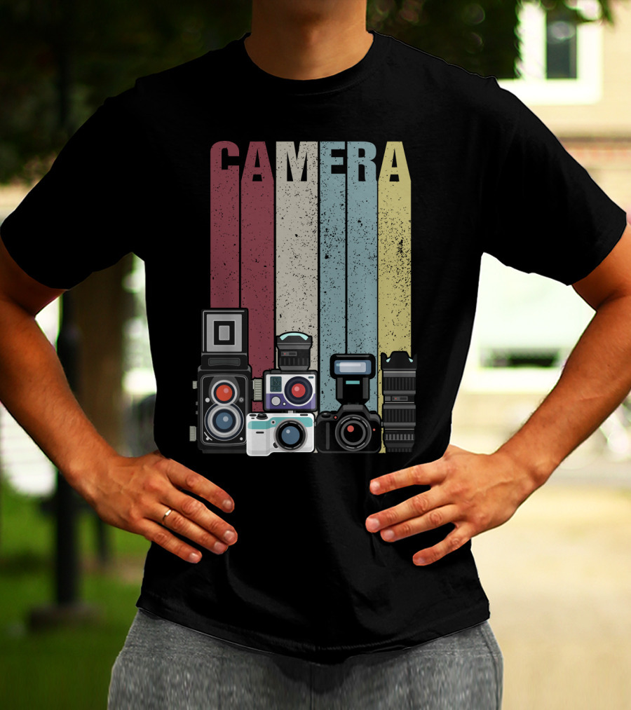 Camera Vintage Photography Equipment Retro Style Valentine's Day Gift T-Shirt