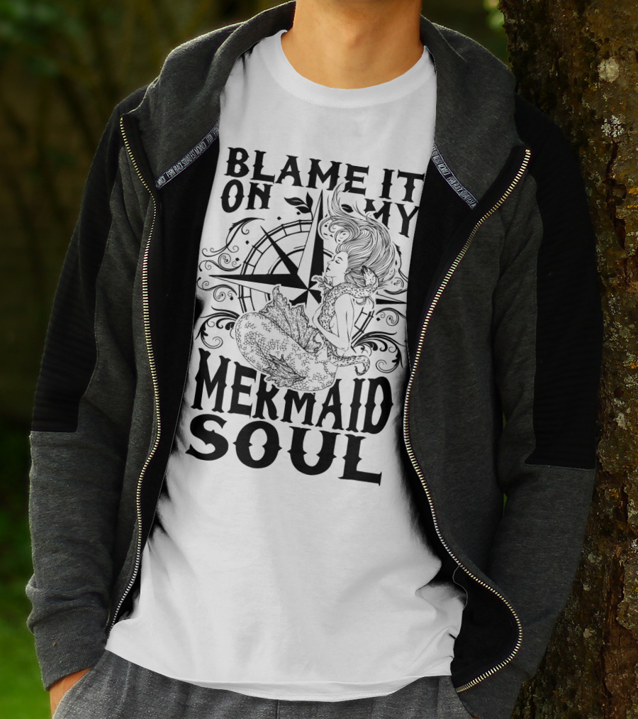 Blame It On My Mermaid Soul With Compass T-Shirt