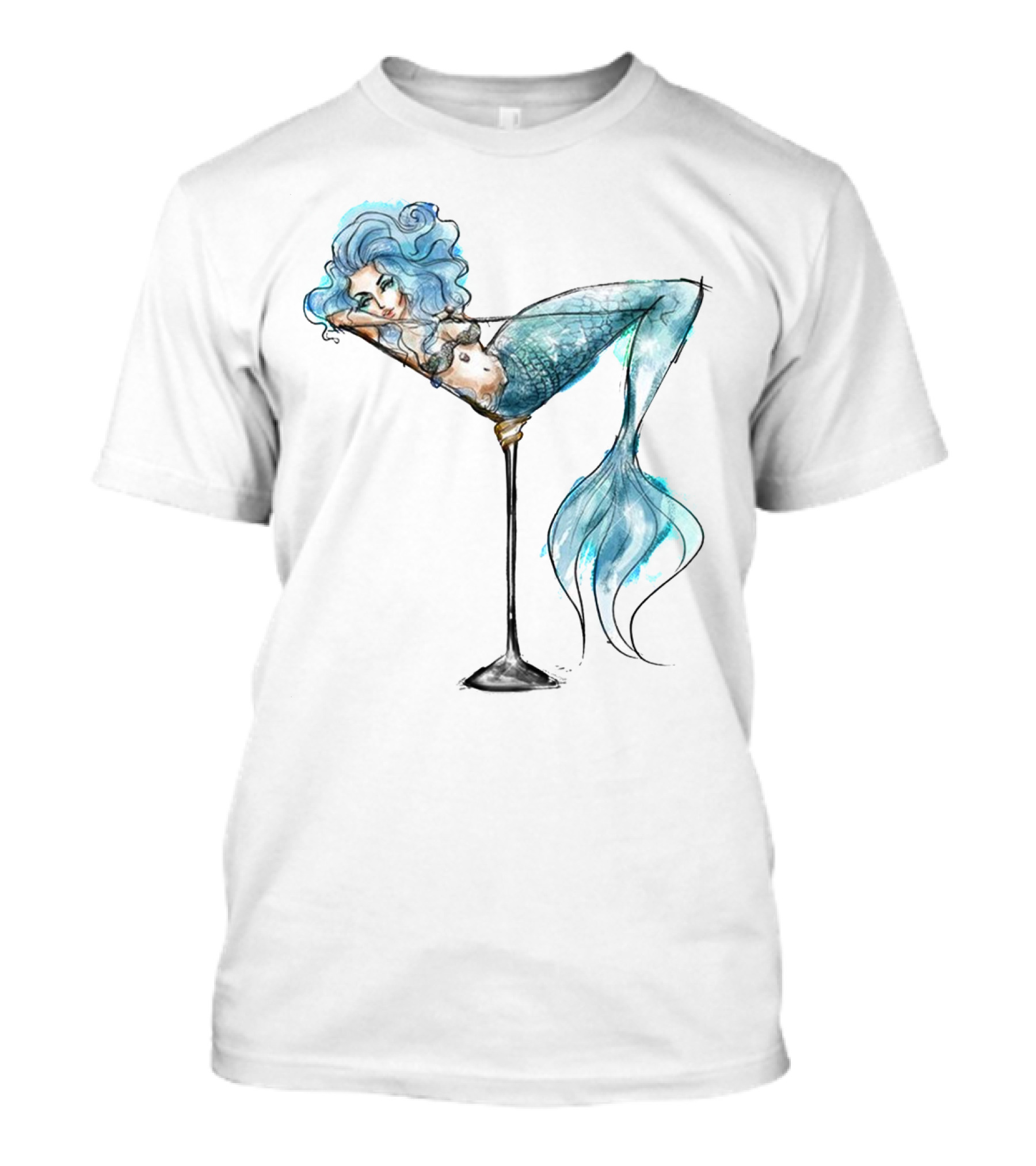 MERMAID RELAXING IN COCKTAIL GLASS T-Shirt