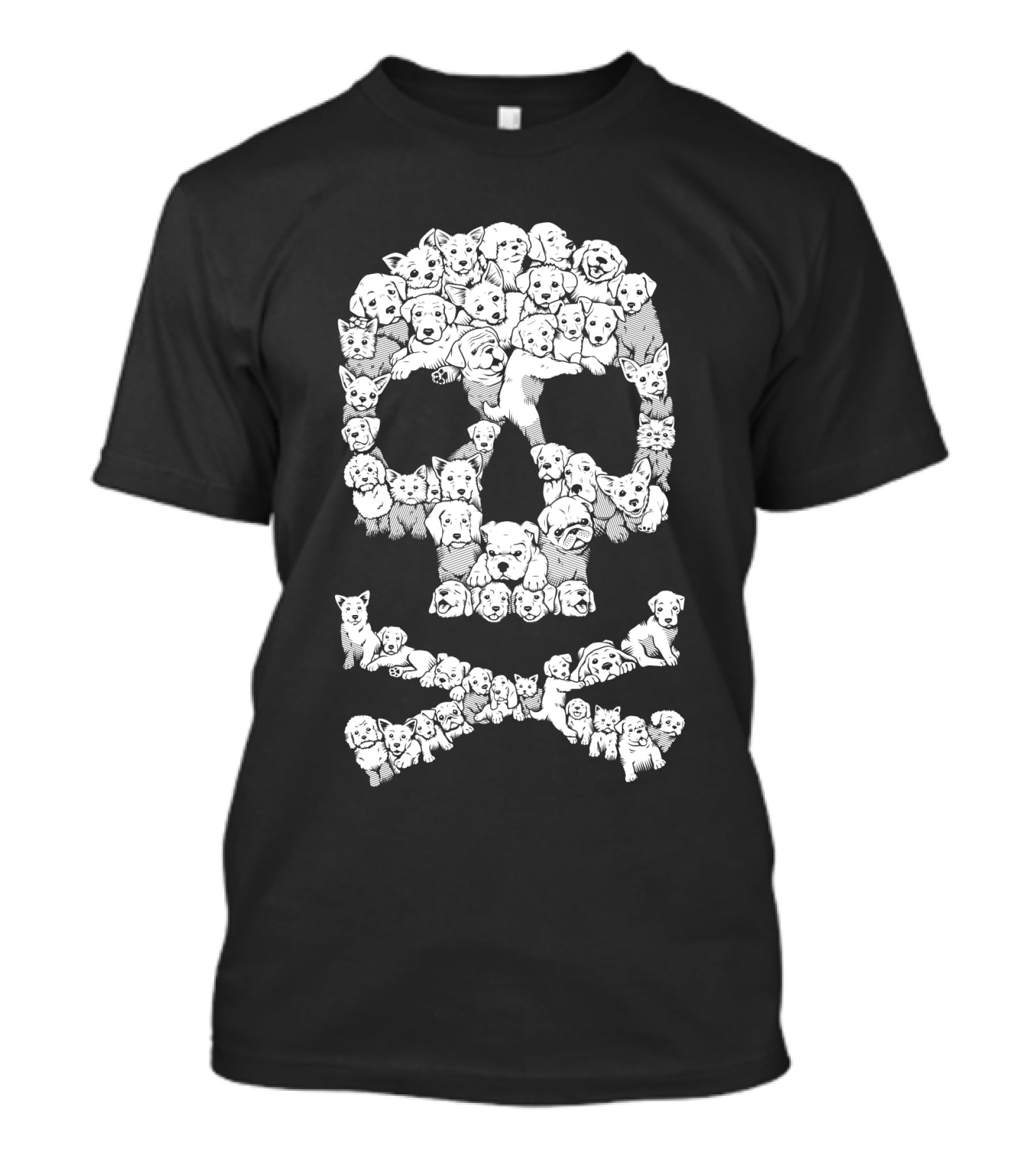 Skull Made Of Playful Puppies And Dogs T-Shirt