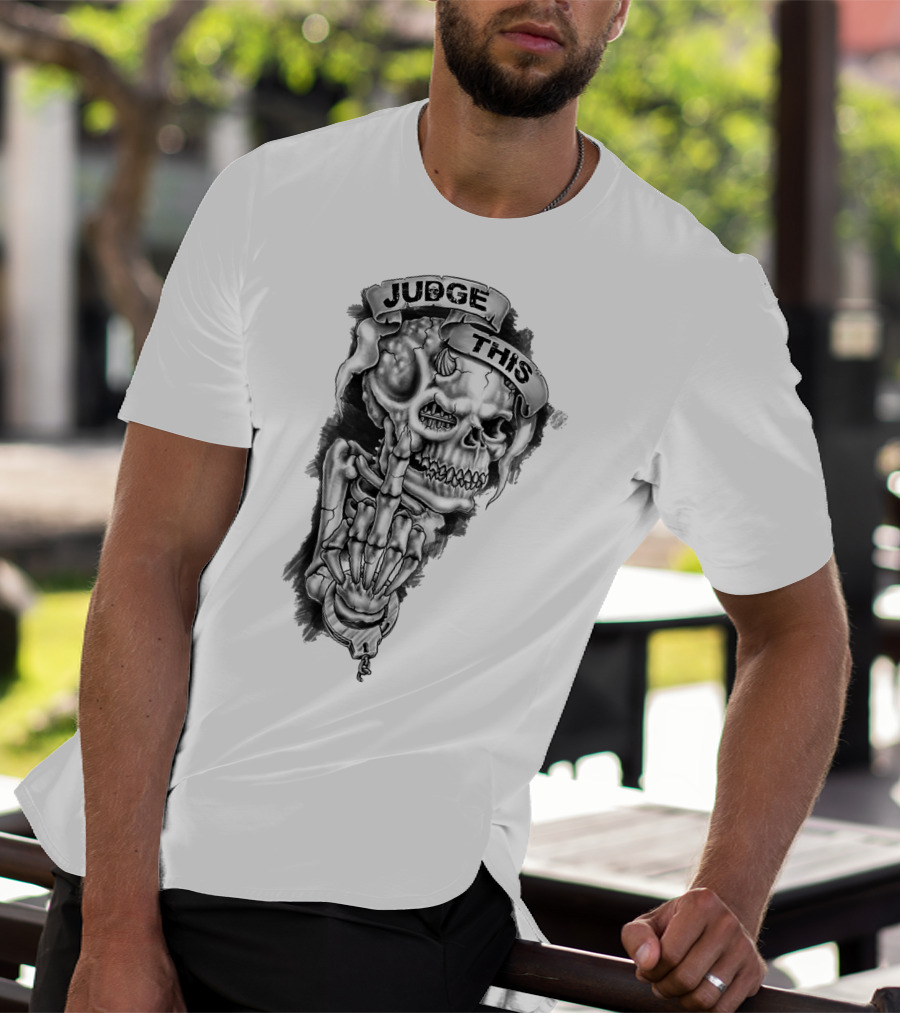 Skull Judge This Skeleton Middle Finger T-Shirt