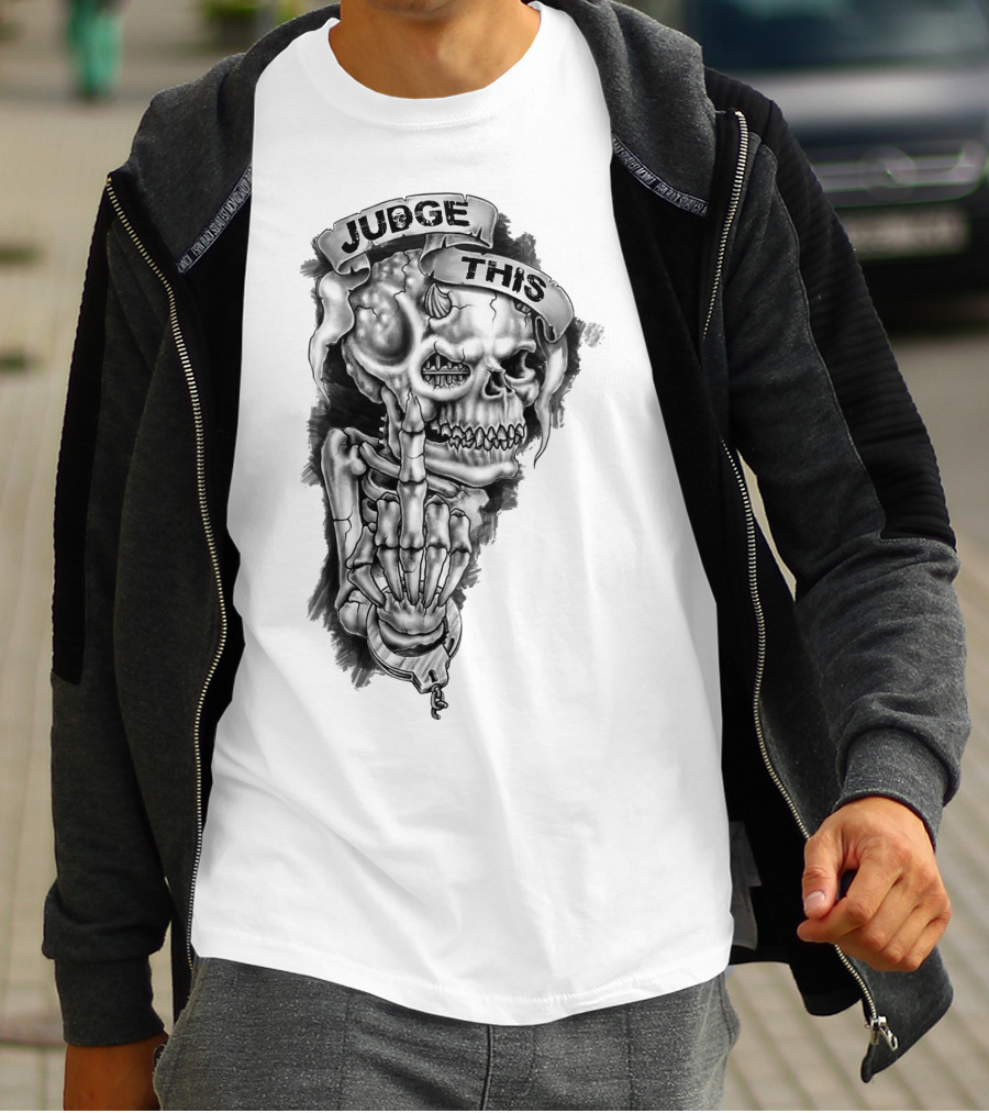 Skull Judge This Skeleton Middle Finger T-Shirt