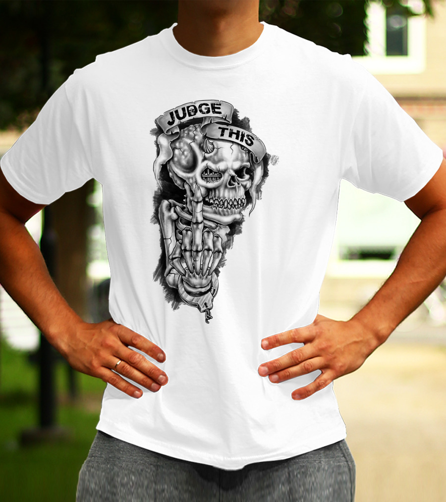 Skull Judge This Skeleton Middle Finger T-Shirt