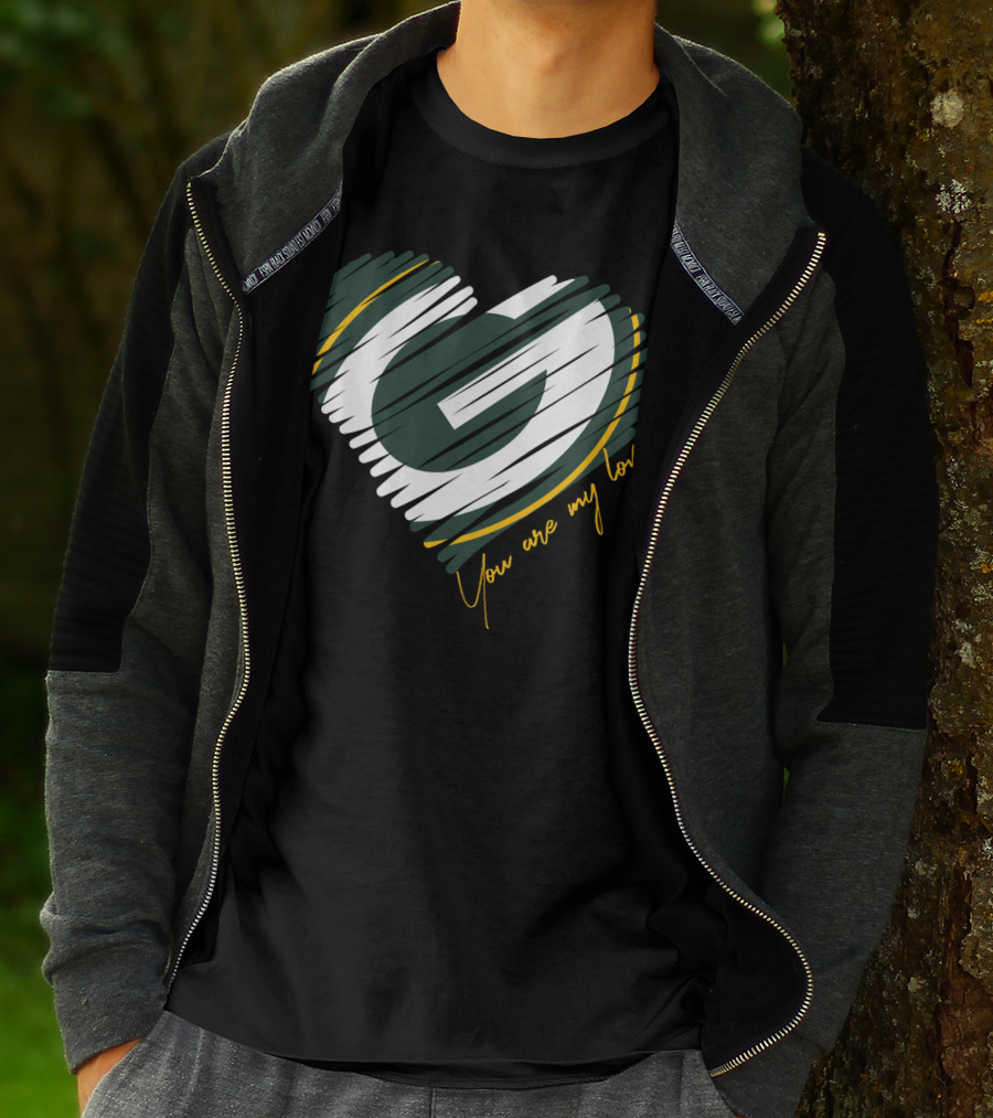Green Bay Packers Heart You Are My Love T-Shirt