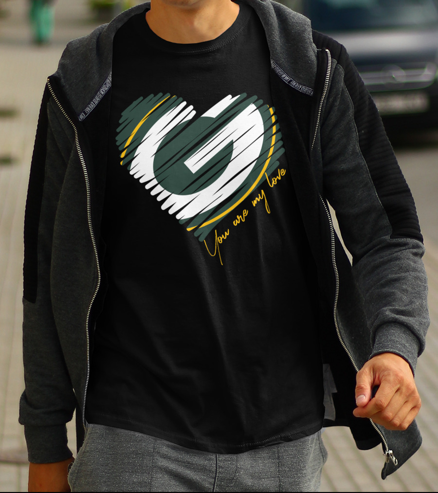Green Bay Packers Heart You Are My Love T-Shirt